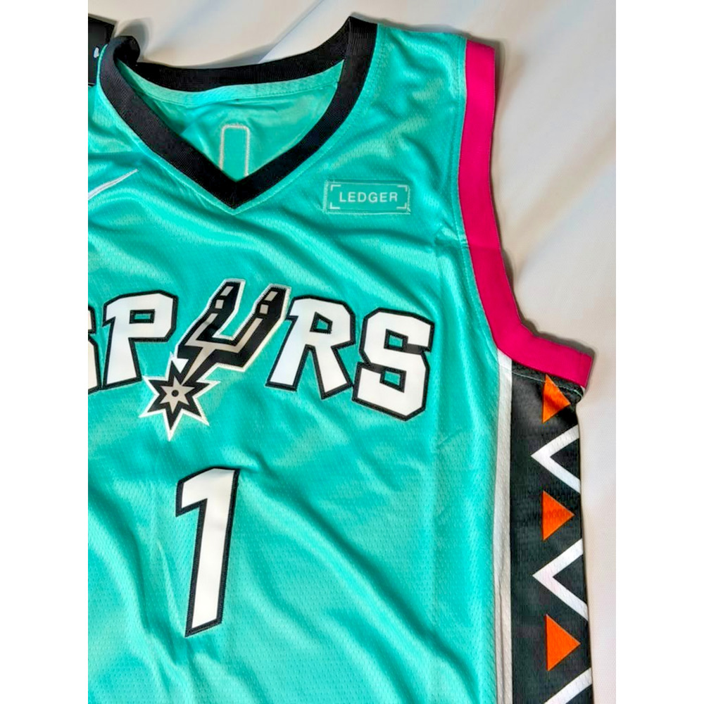 New San Antonio Spurs City Edition Jersey #1 Victor Wembanyama Teal XL - Picture 11 of 14